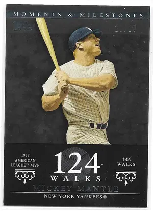 2007 Topps Moments & Milestones Black #77 Mickey Mantle (16/29)