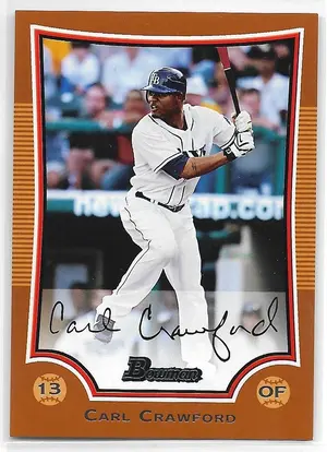 2009 Bowman Orange #149 Carl Crawford (110/250)