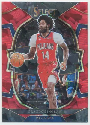 2022-23 Panini Select - Brandon Ingram #59 Concourse Red Cracked Ice Prizm Parallel