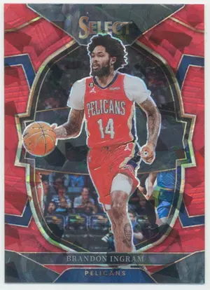 2022-23 Panini Select - Brandon Ingram #59 Concourse Red Cracked Ice Prizm Parallel