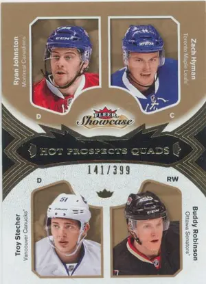2016-17 SHOWCASE - RYAN JOHNSTON/ZACH HYMAN/TROY STECHER/BUDDY ROBINSON #106 HOT PROSPECTS QUADS 141/399