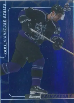 2000-01 SIGNATURE SERIES - STEVEN REINPRECHT #293 SAPPHIRE 95/100