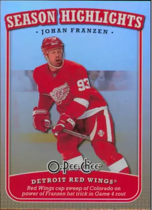2008-09 O-PEE-CHEE - JOHAN FRANZEN #SH-18 SEASON HIGHLIGHTS