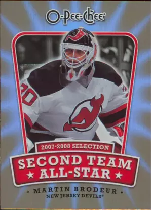 2008-09 O-PEE-CHEE - MARTIN BRODEUR #2ND-MB SECOND TEAM ALL-STAR