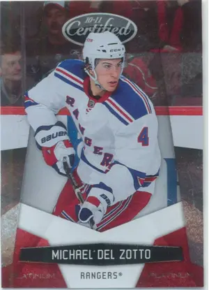 2010-11 CERTIFIED - MICHAEL DEL ZOTTO #98 PLATINUM RED 122/999