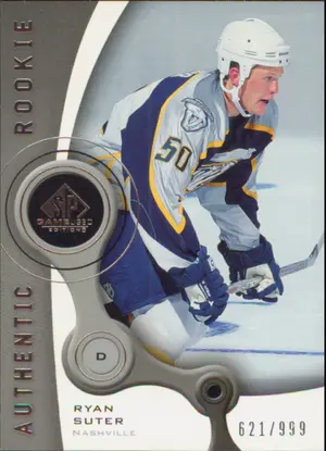 2005-06 SP GAME USED - RYAN SUTER #138 AUTHENTIC ROOKIE 621/999