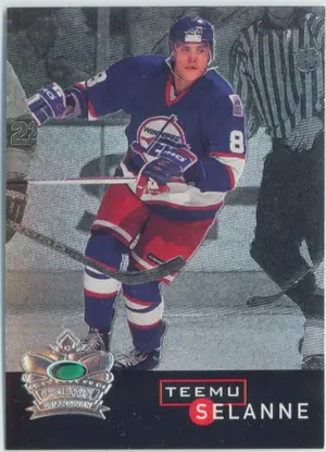 1995-96 PARKHURST INTERNATIONAL - TEEMU SELANNE #9 CROWN COLLECTION SILVER
