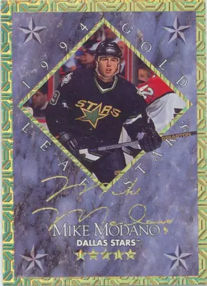 1994-95 LEAF - MIKE MODANO/JASON ARNOTT #10 GOLD STARS 2674/10000