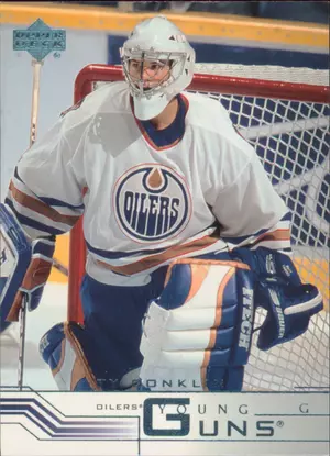2001-02 UPPER DECK - TY CONKLIN #423A YOUNG GUNS (FACING LEFT)