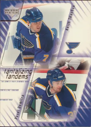 2001-02 UPPER DECK - KEITH TKACHUK/PAVEL DEMITRA #T9 TANTALIZING TANDEMS