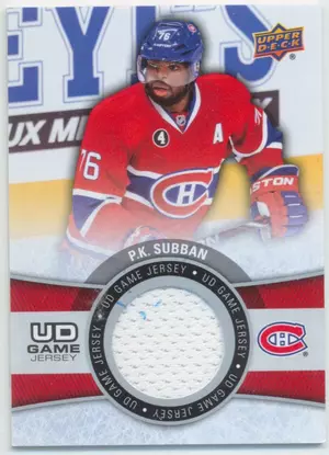 2015-16 UPPER DECK - P.K. SUBBAN #GJ-PK GAME JERSEY