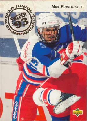1992-93 UPPER DECK - MIKE POMICHTER #607 WORLD JUNIOR CHAMPIONSHIPS RC
