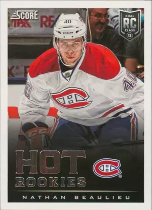 2013-14 SCORE - NATHAN BEAULIEU #604 HOT ROOKIES