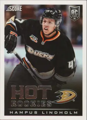 2013-14 SCORE - HAMPUS LINDHOLM #696 HOT ROOKIES