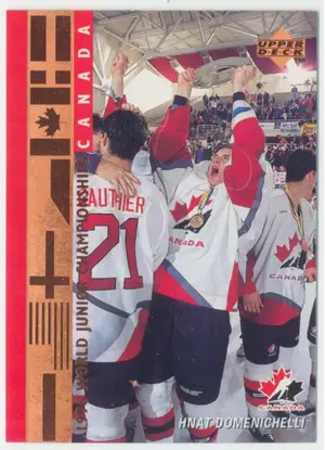 1995-96 UPPER DECK - HNAT DOMENICHELLI #539 WORLD JUNIOR CHAMPIONSHIPS RC
