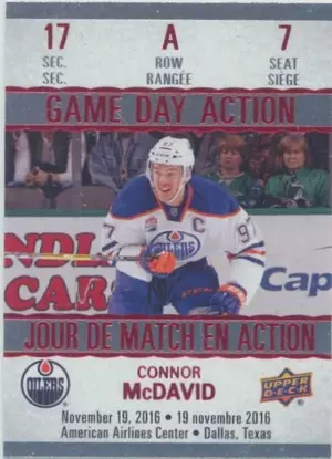2017-18 TIM HORTONS - CONNOR McDAVID #GDA-7 GAME DAY ACTION
