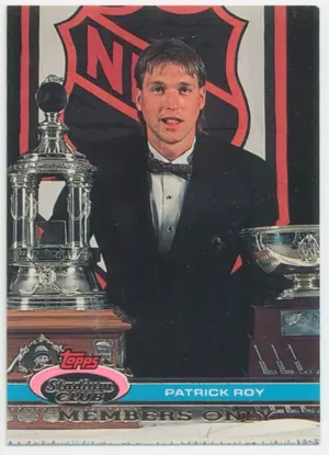 1991 STADIUM CLUB - PATRICK ROY #NNO MEMBERS ONLY⚠️