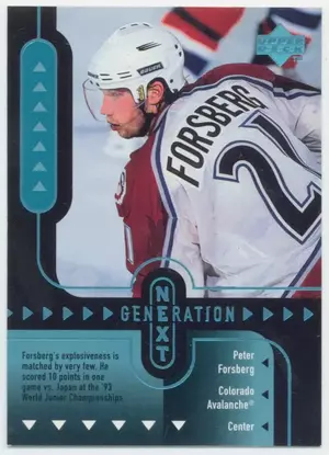 1998-99 UPPER DECK - PETER FORSBERG/NIKLAS SUNDSTROM #GN26 GENERATION NEXT