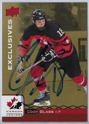 2017 UD Team Canada Juniors Exclusives #49 Cody Glass /199 (Signed) *