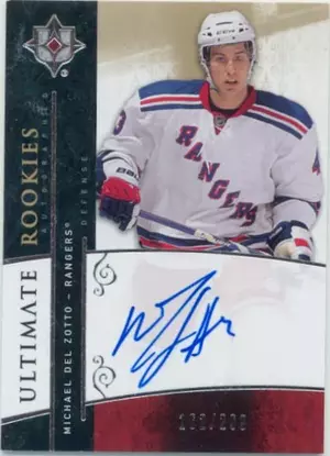 2009-10 ULTIMATE COLLECTION - MICHAEL DEL ZOTTO #119 ULTIMATE ROOKIES AUTOGRAPH 162/299