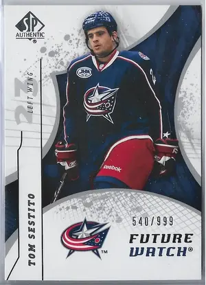 2008-09 SP Authentic (Future Watch) #221 Tom Sestito RC (540/999)