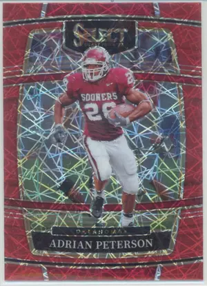 2022 Panini Select Draft Picks - Adrian Peterson #65 Red Lazer Prizm Parallel