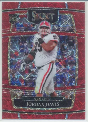 2022 Panini Select Draft Picks - Jordan Davis #80 Red Lazer Prizm Parallel