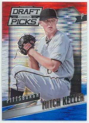 2014 Panini Prizm Perennial Draft Picks - Mitch Keller #51 Red White & Blue Pulsar Prizm Parallel