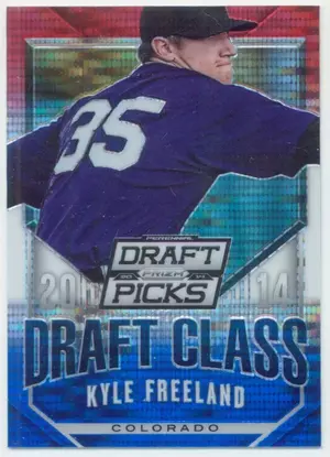 2014 Panini Prizm Perennial Draft Picks - Kyle Freeland #7 Draft Class Red White & Blue Pulsar Prizm Parallel