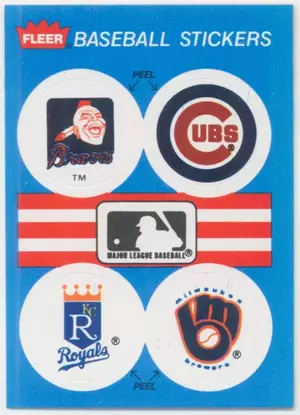 1989 Fleer - Atlanta Braves/Chicago Cubs/Kansas City Royals/Milwaukee Brewers Team Sticker Inserts