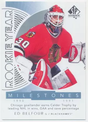 2017-18 SP AUTHENTIC - ED BELFOUR #RYM-EB ROOKIE YEAR MILESTONES