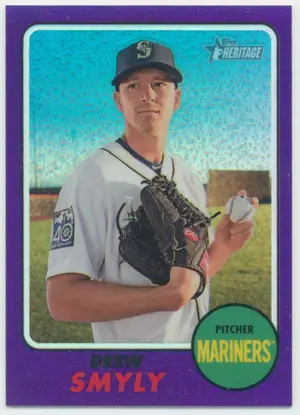 2017 Topps Heritage High Number - Drew Smyly #THC-589 Hot Box Chrome Purple Refractor