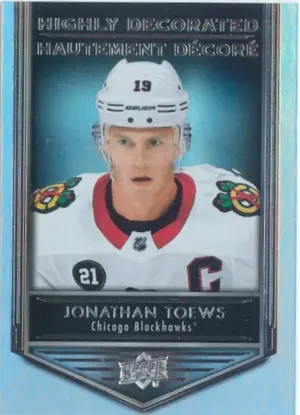 2019-20 TIM HORTONS - JONATHAN TOEWS #HD-7 HIGHLY DECORATED