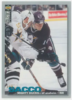 1995-96 COLLECTOR'S CHOICE - JOE SACCO #68 PLAYER'S CLUB