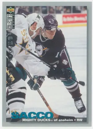 1995-96 COLLECTOR'S CHOICE - JOE SACCO #68 PLAYER'S CLUB