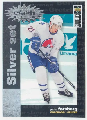 1995-96 COLLECTOR'S CHOICE - PETER FORSBERG #C20 YOU CRASH THE GAME SILVER SET