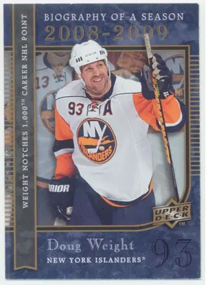 2008-09 UPPER DECK BIOGRAPHY OF A SEASON - DOUG WEIGHT #BS19⚠️