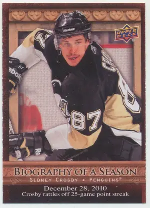 2010-11 UPPER DECK BIOGRAPHY OF A SEASON - SIDNEY CROSBY #BOS18⚠️