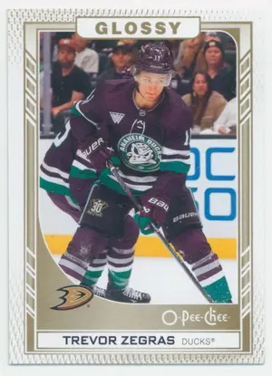 2023-24 UPPER DECK - TREVOR ZEGRAS #R-49 O-PEE-CHEE GLOSSY GOLD