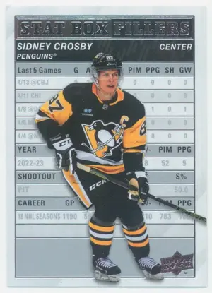 2023-24 UPPER DECK - SIDNEY CROSBY #SB-12 STAT BOX FILLERS