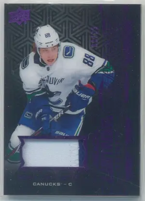 2018-19 Upper Deck UD Black Adam Gaudette Black Lustrous Rookies Purple Parallel #LR-AG 33/35