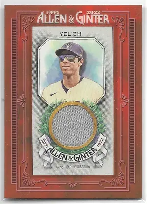2022 Allen & Ginter Mini Framed Relics #MFR-CYE Christian Yelich