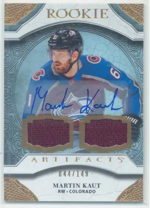 2020-21 ARTIFACTS - MARTIN KAUT #161 MATERIAL GOLD AUTO ROOKIE 44/149