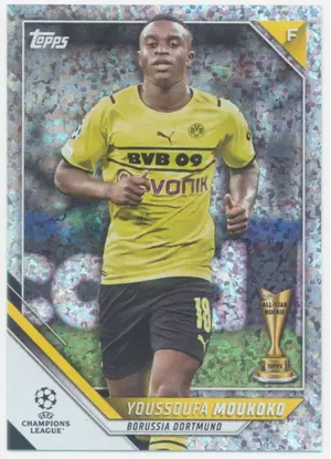 2021-22 Topps UEFA Champions League - Youssoufa Moukoko #129 Sparkle Foil Parallel