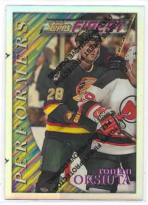 1995-96 Finest Refractors #94 Roman Oksiuta (Silver, Performers)