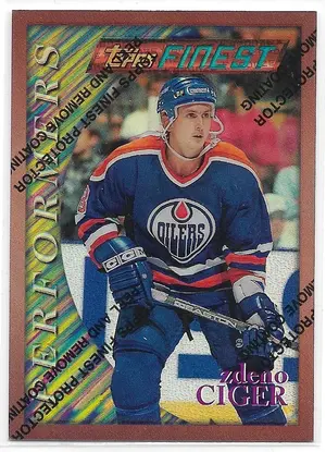 1995-96 Finest Refractors #107 Zdeno Ciger (Bronze, Performers)