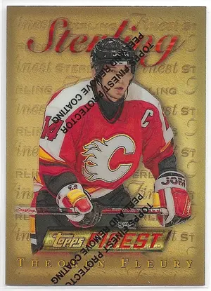 1995-96 Finest Refractors #30 Theoren Fleury (Gold, Sterling)
