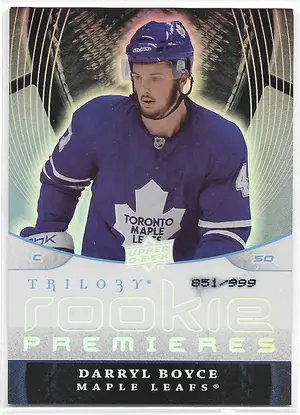 2008-09 Trilogy #105 Darryl Boyce RC (851/999)