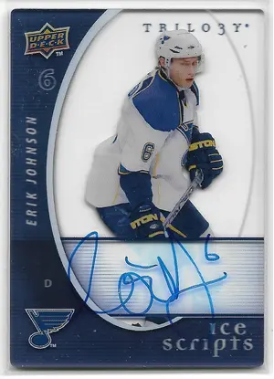 2008-09 Trilogy Ice Scripts #IS-EJ Erik Johnson