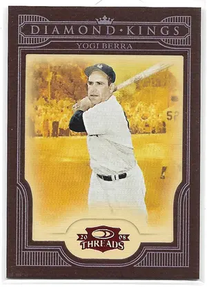 2008 Donruss Threads Diamond Kings Framed Red #DK-43 Yogi Berra (065/100)